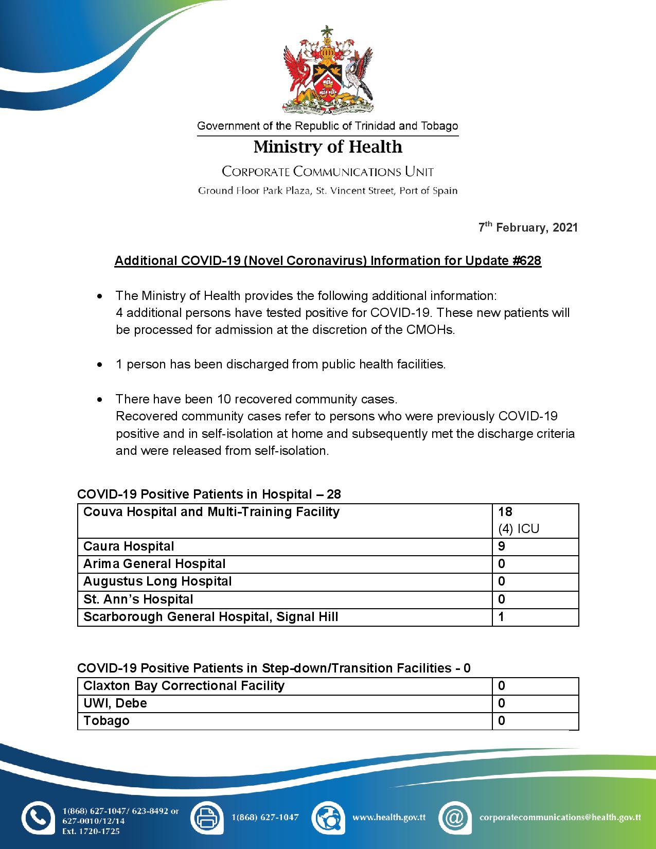 COVID-19 UPDATE -  Sunday 7th February 2021