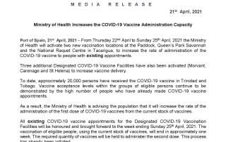 Ministry of Health Increases the COVID-19 Vaccine Administration Capacity