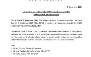 Limited Number of Pfizer COVID-19 Vaccine Doses Available for the General Adult Population