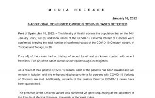 Six Additional Confirmed Omicron COVID-19 Cases Detected