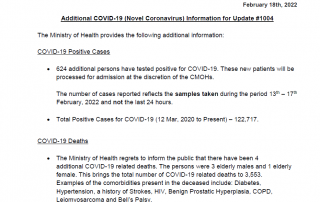 COVID-19 UPDATE - Friday 18th February 2022