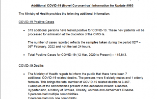 COVID-19 UPDATE - Monday 07th February 2022