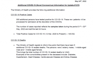 COVID-19 UPDATE - Wednesday 04th May 2022