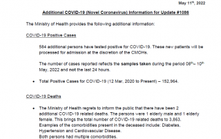 COVID-19 UPDATE - Wednesday 11th May 2022