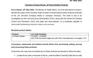 Voluntary Product Recall: Jif Peanut Butter Products