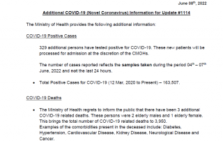 COVID-19 UPDATE - Wednesday 08th June 2022