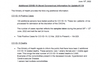 COVID-19 UPDATE - Monday 13th June 2022