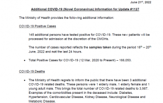 COVID-19 UPDATE - Tuesday 21st June 2022