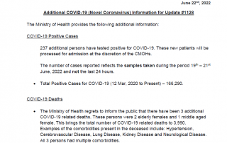 COVID-19 UPDATE - Wednesday 22nd June 2022