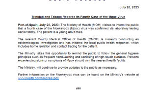 MOH Media Release - July 20, 2023 - Fourth Case of MPOX Confirmed