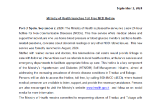 Ministry of Health launches Toll Free NCD Hotline