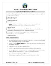 Application for Promotion Checklist