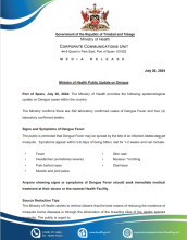 Ministry of Health Public Update on Dengue - July 20, 2024