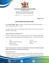 Ministry of Health Public Update on Dengue - August 7, 2024