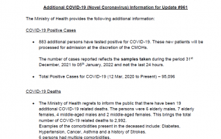 COVID-19 UPDATE - Thursday 06th January 2022