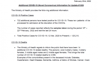 COVID-19 UPDATE - Wednesday 23rd February 2022