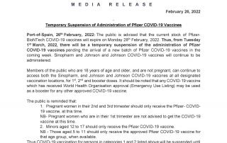 Temporary Suspension of Administration of Pfizer COVID-19 Vaccines