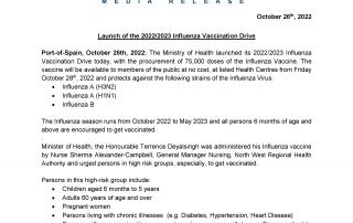 Media release - Launch of the 2022/2023 Influenza Vaccination Drive