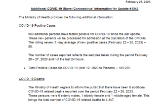 COVID-19 Weekly Update - Tuesday February 28, 2023