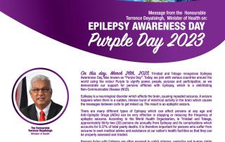 Purple Day 2023 - A Message from the Honourable Terrence Deyalsingh, Minister of Health