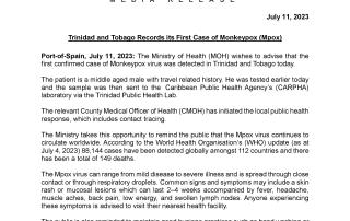 Trinidad and Tobago Records its First Case of Monkeypox (Mpox)