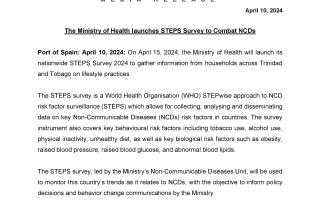 Media Release - The Ministry of Health launches STEPS Survey to Combat NCDs