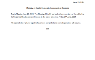 Ministry of Health Corporate Headquarters Reopens