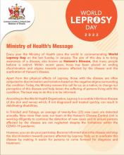 Ministry of Health's Message for World Leprosy Day 2022