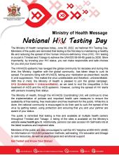 National HIV Testing Day Message