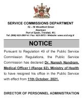 Notice - Resignation of Office, Dr. Naresh Nandram