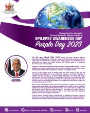 Purple Day 2023 - A Message from the Honourable Terrence Deyalsingh, Minister of Health