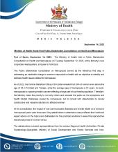 Media Release - Ministry of Health Hosts First Public Stakeholder Consultation on Health and Menopause