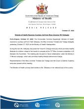 Media Release -  Minister of Health Receives Courtesy Call from Miss Universe T&T Delegate