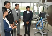 Ministers of Health and CMO at Couva Hospital and Multi-Training Facility.